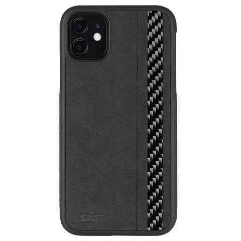 IPHONE 11 ALCANTARA & REAL CARBON FIBER CASE CLASSIC SERIES