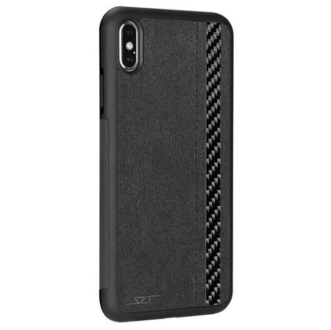 IPHONE XS MAX ALCANTARA & REAL CARBON FIBER CASE CLASSIC SERIES