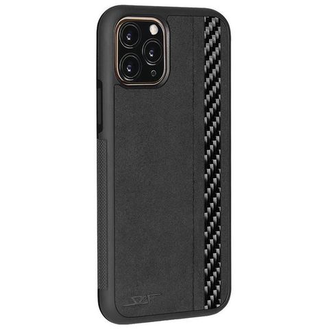 IPHONE 11 PRO ALCANTARA & REAL CARBON FIBER CASE CLASSIC SERIES