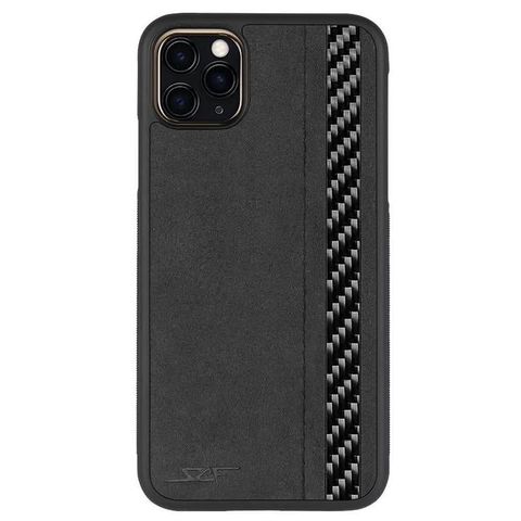 IPHONE 11 PRO ALCANTARA & REAL CARBON FIBER CASE CLASSIC SERIES