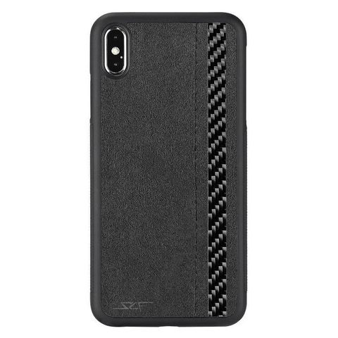 IPHONE XS MAX ALCANTARA & REAL CARBON FIBER CASE CLASSIC SERIES