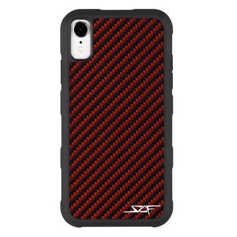 IPHONE XR RED CARBON FIBER CASE ARMOR SERIES