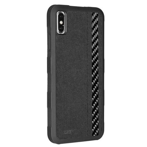 IPHONE XS MAX ALCANTARA & REAL CARBON FIBER CASE ARMOR SERIES