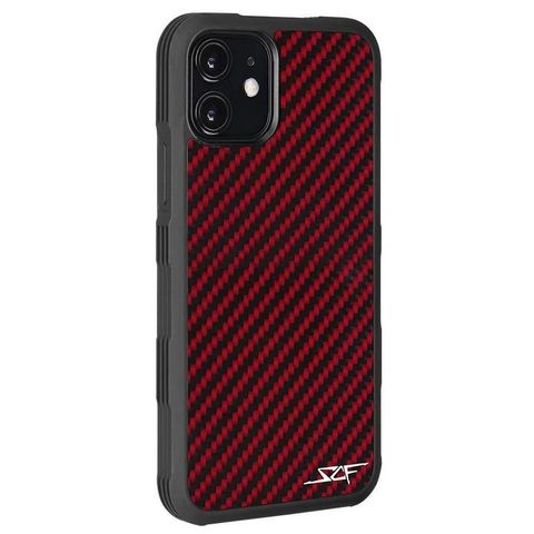 IPHONE 11 RED CARBON FIBER CASE ARMOR SERIES