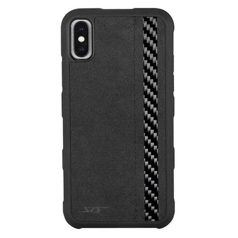 IPHONE X & XS ALCANTARA & REAL CARBON FIBER CASE ARMOR SERIES