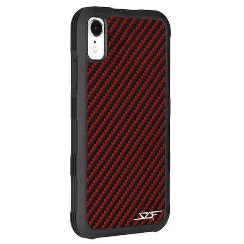 IPHONE XR RED CARBON FIBER CASE ARMOR SERIES