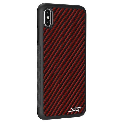 IPHONE XS MAX RED CARBON FIBER PHONE CASE CLASSIC SERIES