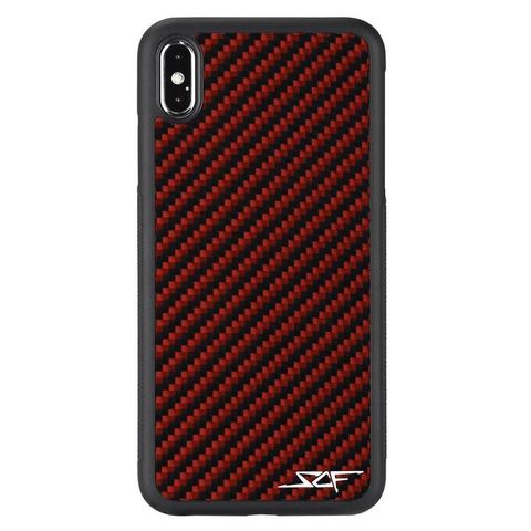 IPHONE XS MAX RED CARBON FIBER PHONE CASE CLASSIC SERIES