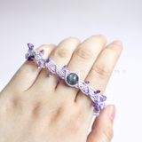 Vòng tay Xà Cừ (Labradorite) mix hạt Amethyst họa tiết Macrame