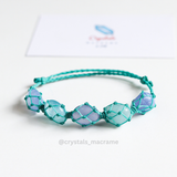 Vòng tay mệnh thủy đá Aquamarine & Blue lace agate