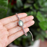 Vòng tay thủ công macrame đá xà cừ labradorite, vòng tay đá tự nhiên, thiết kế riêng từng mẫu với dây