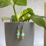 Khuyên tai đá tự nhiên peridot và aquamarine, tình yêu và sự bảo vệ