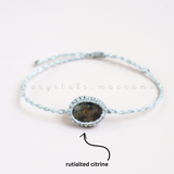 Vòng tay Macrame đá thạch anh tóc vàng - Golden Rutilated Quartz mang năng lượng may mắn, thịnh vượng