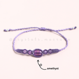 Vòng tay Micro Macrame Thạch anh tím - Amethyst mix hạt Minimalist