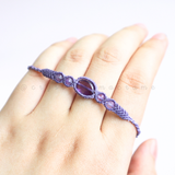 Vòng tay Micro Macrame Thạch anh tím - Amethyst mix hạt Minimalist