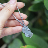 Vòng cổ đá celestite thô màu xanh, đá tự nhiên cho mệnh thủy, mộc phong thủy