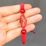 Vòng tay Unisex đá Sunstone kết hợp hạt Carnelian