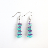 Bông tai đá Amazonite & thạch anh tím Amethyst