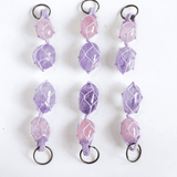 móc khóa năng lượng tình yêu và bình yên | thạch anh hồng rose quartz & thạch anh tím amethyst