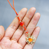 Móc khóa charm mặt trời và đá carnelian, sun lover, positive energy