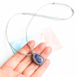 Vòng cổ đá mài Lapis Lazuli bọc kiểu micro macrame với dây, hàng Limited chỉ có 1 mẫu