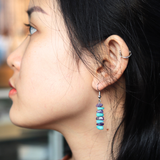 Bông tai đá Amazonite & thạch anh tím Amethyst