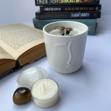 Nến thơm năng lượng đá mùi gỗ trầm - Smoked Oud scented candle size nhỏ