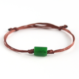 Vòng tay lu thống đá ngọc bích mang lại may mắn tiền bạc kiểu đơn giản