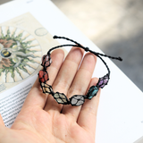 Vòng tay 7 viên đá thô chakra luân xa giúp cân bằng năng lượng, vòng tay đá phong thủy tự nhiên cho nam nữ
