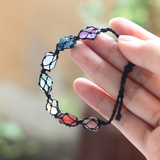 Vòng tay 7 viên đá thô chakra luân xa giúp cân bằng năng lượng, vòng tay đá phong thủy tự nhiên cho nam nữ