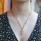 vòng cổ đá thạch anh vàng và hạt thạch anh tóc vàng