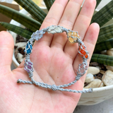 Vòng tay micro macrame chakra với 7 viên đá thô tự nhiên