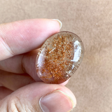 Mặt đá thạch anh ưu linh garden quartz cabochon stone, limited stone