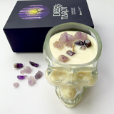 Nến thơm năng lượng đá mùi Lavender & xô thơm (white sage) healing scented candle size to