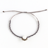 Vòng tay macrame đá Bạch Tùng (Howlite) kiểu đơn giản - viên đá tốt cho học tập