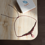 Vòng cổ choker đá Rhodochrosite – Đá đào hoa tự nhiên