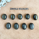 Mặt đá Obsidian cabochon stone size 1-2cm dùng để làm trang sức