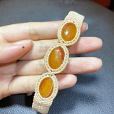 vòng tay micro macrame đá carnelian