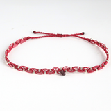 Vòng chân macrame và hạt đá garnet kiểu boho