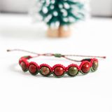 vòng tay giáng sinh đá red Jasper và unakite