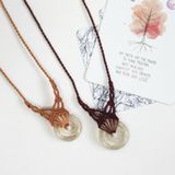 vòng cổ macrame thạch anh tóc vàng