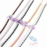 Vòng tay đá thạch anh tím thô (Amethyst) macrame xinh xắn