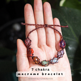 Vòng tay 7 viên đá chakra làm thủ công macrame với chỉ Linhasita (mẫu mới)