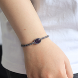 Vòng tay họa tiết macrame đá thạch anh tím (Amethyst)