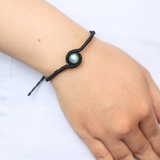 Vòng tay macrame đá xà cừ (labradorite) năng lượng kì diệu