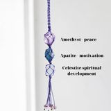 móc khóa 3 đá thạch anh tím, apatite, celestite