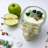 Nến thơm năng lượng đá mùi Hương thảo & Xô thơm - rosemary & white sage scented candle size to
