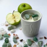 Nến thơm năng lượng đá mùi Hương thảo & Xô thơm - rosemary & white sage scented candle size nhỏ