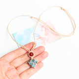 Vòng cổ Macrame đá thô Apatie kết hợp hạt Carnelian kích thích sự sáng tạo