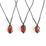 VÒNG CỔ ĐÁ CARNELIAN KIỂU MACRAME
